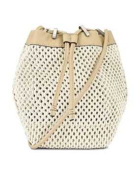 rag & bone Summer Dayton Crochet Bucket Bag Natural Net Leather